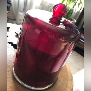 Crate & Barrel Red Cloche Candle